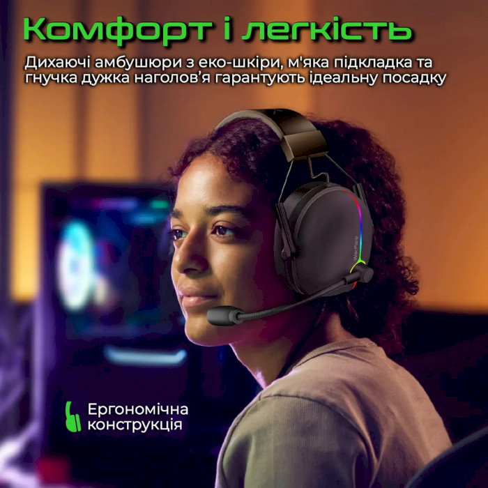 Навушники геймерскі VERTUX Warfare Black