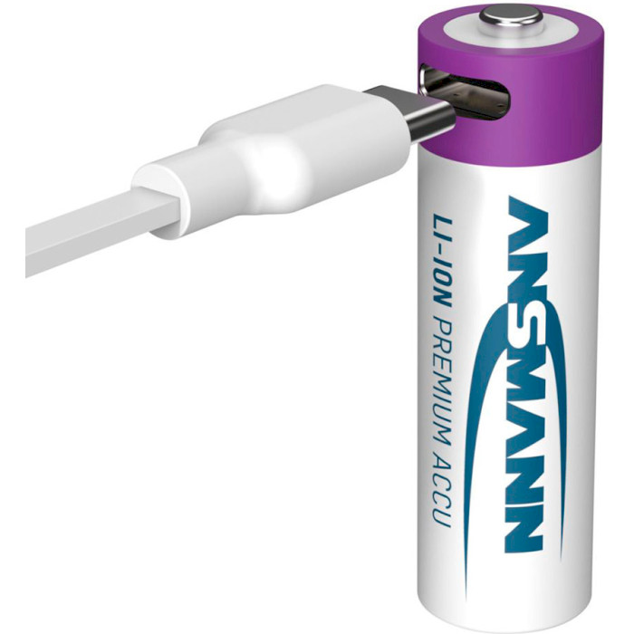 Акумулятор ANSMANN AA 2000mAh, Type-C заряджання 4шт/уп (1312-0036)