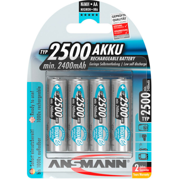 Акумулятор ANSMANN AA 2500mAh maxE 4шт/уп (5035442)