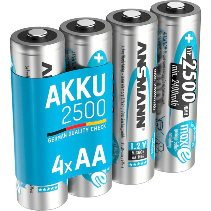 Аккумулятор ANSMANN AA 2500mAh maxE 4шт/уп (5035442)