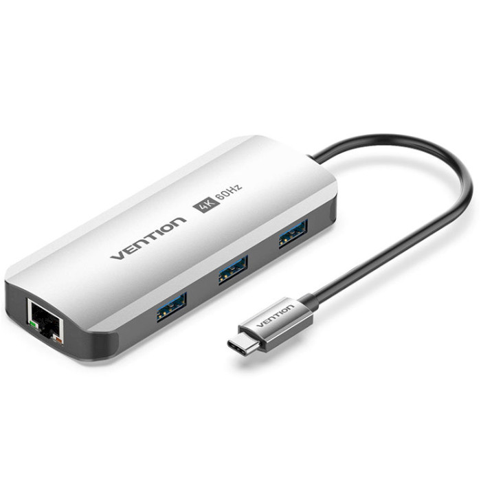 Порт-репликатор VENTION 6-in-1 USB-C to HDMI/USB3.0x3/RJ-45/PD (TQHHB)