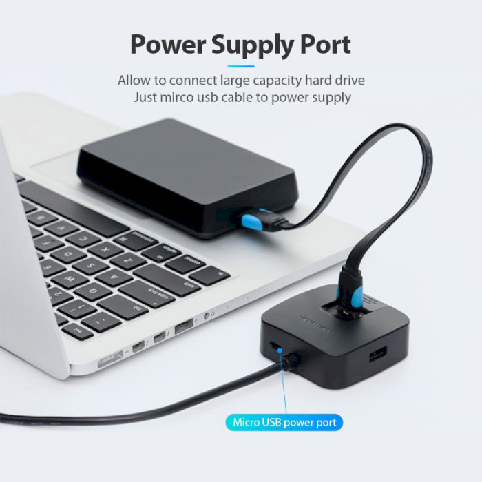 USB-хаб VENTION 5-in-1 USB-C to USB3.0x4/Micro-B Power (CHBBF)