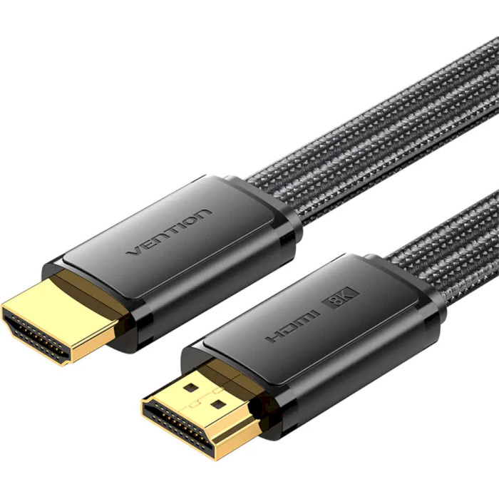 Кабель VENTION Flat Nylon Braided 8K HDMI Male to Male HD Cable HDMI v2.1 2м Black (ALKBH)