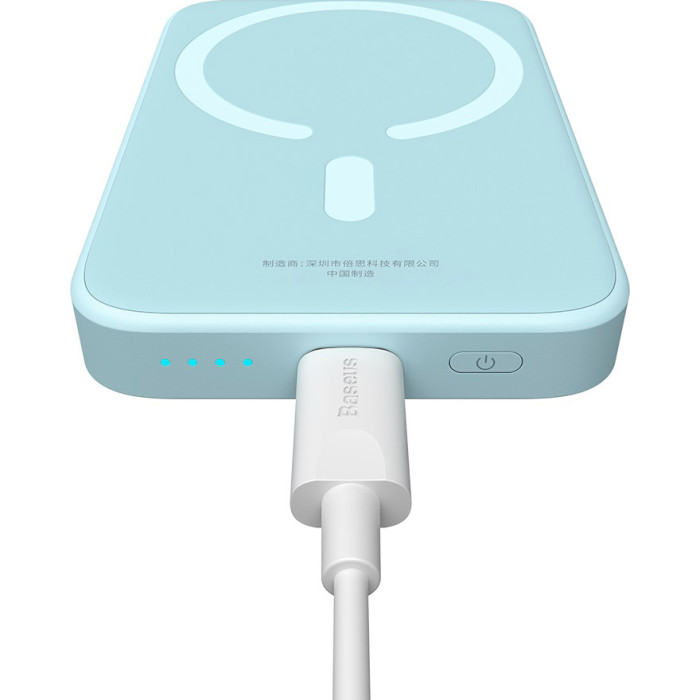 Повербанк MagSafe BASEUS Magnetic Mini Air Wireless Fast Charge Power Bank 20W 6000mAh Blue (P10059002313-00)