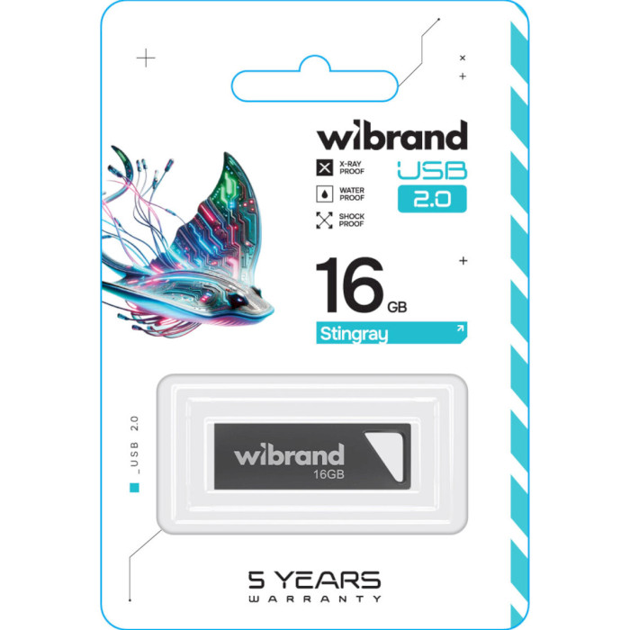 Флэшка WIBRAND Stingray USB2.0 16GB Gray