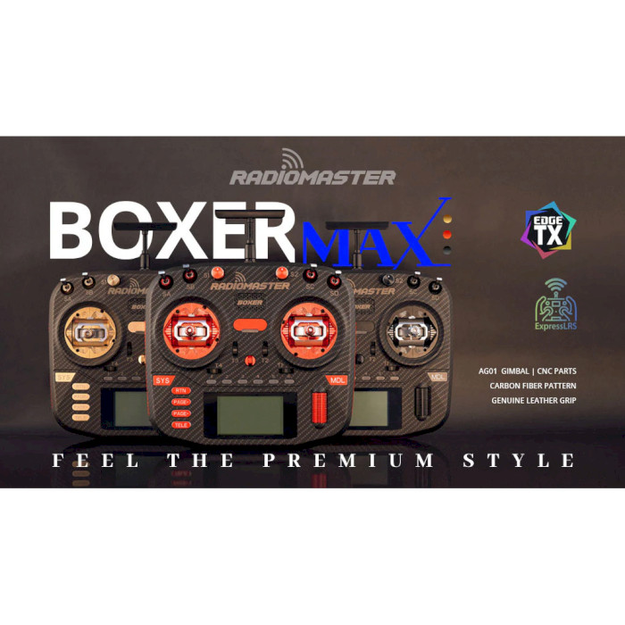 Пульт керування дроном RADIOMASTER Boxer Max ExpressLRS M2 Black (HP0157.0056-M2-BLK)