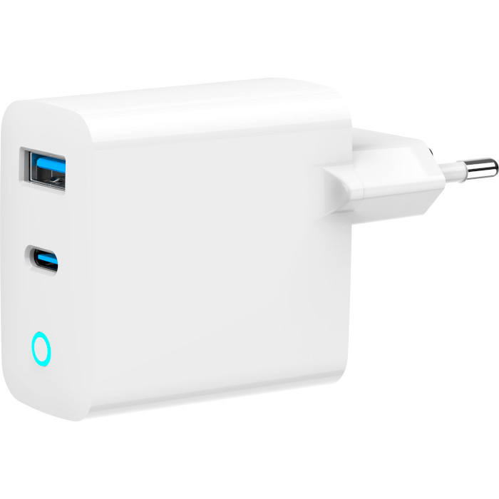 Зарядний пристрій GEMBIRD 1xUSB-A, 1xUSB-C, PD+QC3.0 65W White (TA-UC-PDQC65L-W-01)