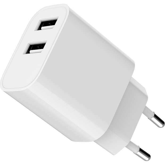 Зарядний пристрій GEMBIRD 2xUSB-A, 2.4A, 12W White (TA-UC-2A12-01)