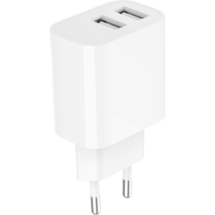 Зарядний пристрій GEMBIRD 2xUSB-A, 2.4A, 12W White (TA-UC-2A12-01)