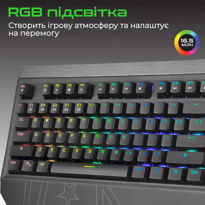 Клавіатура VERTUX Tantalum Outemu Blue Switch Black