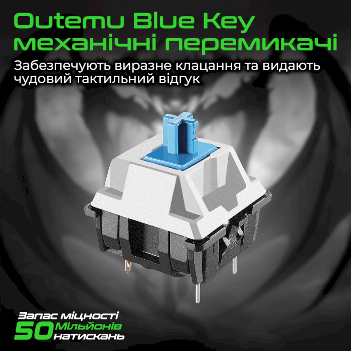 Клавіатура VERTUX Tantalum Outemu Blue Switch Black