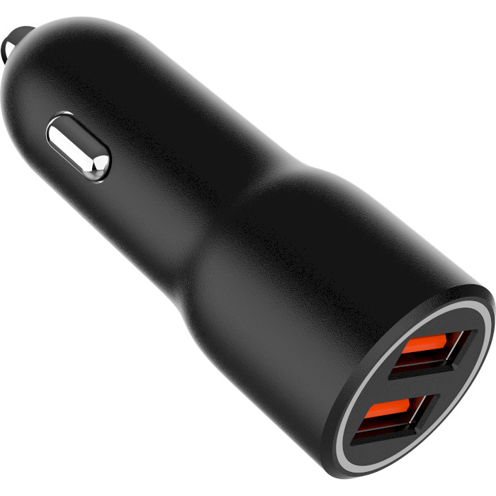 Автомобільний зарядний пристрій GEMBIRD 2xUSB-A, 4.8A, 18W Black (TA-UC-A2QC36-CAR-01)