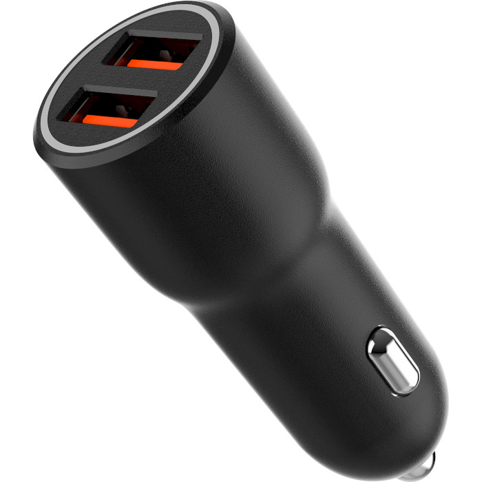 Автомобільний зарядний пристрій GEMBIRD 2xUSB-A, 4.8A, 18W Black (TA-UC-A2QC36-CAR-01)