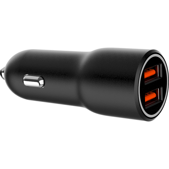 Автомобільний зарядний пристрій GEMBIRD 2xUSB-A, 4.8A, 18W Black (TA-UC-A2QC36-CAR-01)