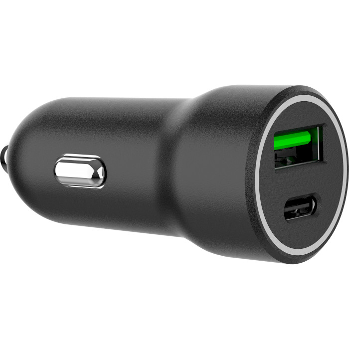 Автомобільний зарядний пристрій GEMBIRD 1xUSB-A, 1xUSB-C, PD+QC3.0 20W Black (TA-UC-A2PDQC20-CAR-01)