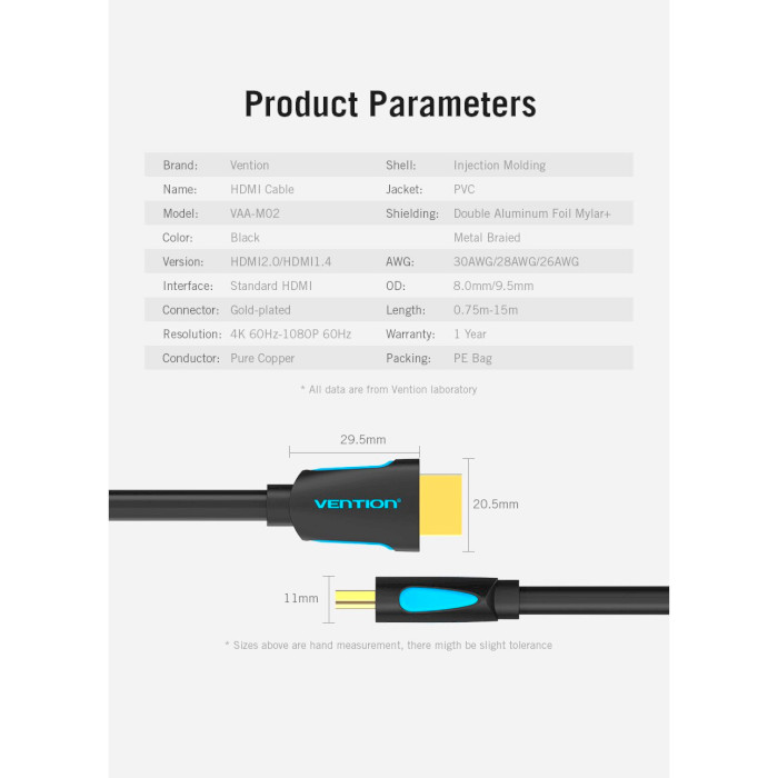 Кабель VENTION HDMI v1.4 15м Black (VAA-M02-B1500)