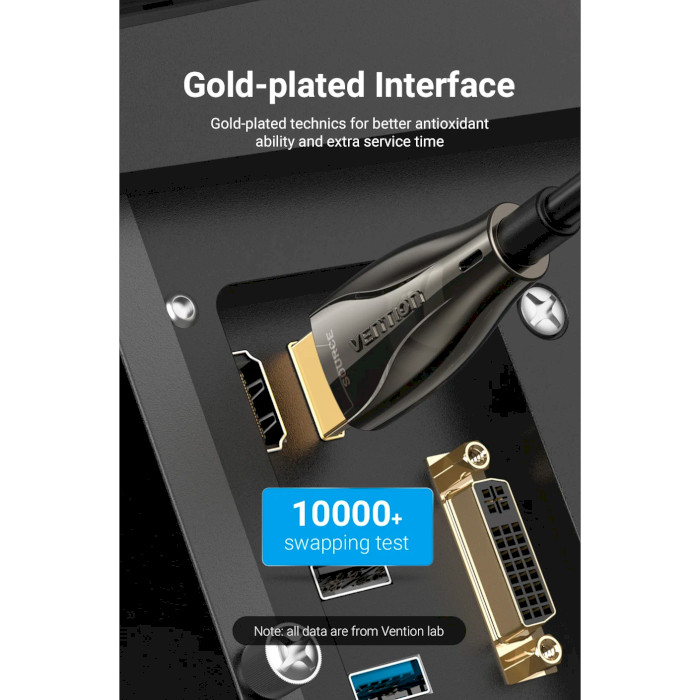 Кабель оптический (AOC) VENTION 4K Optical Fiber Cable HDMI v2.0 20м Black (ALABQ)