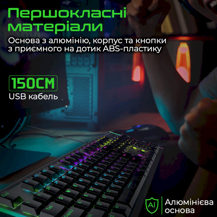 Клавиатура VERTUX Comando Blue Switch Black