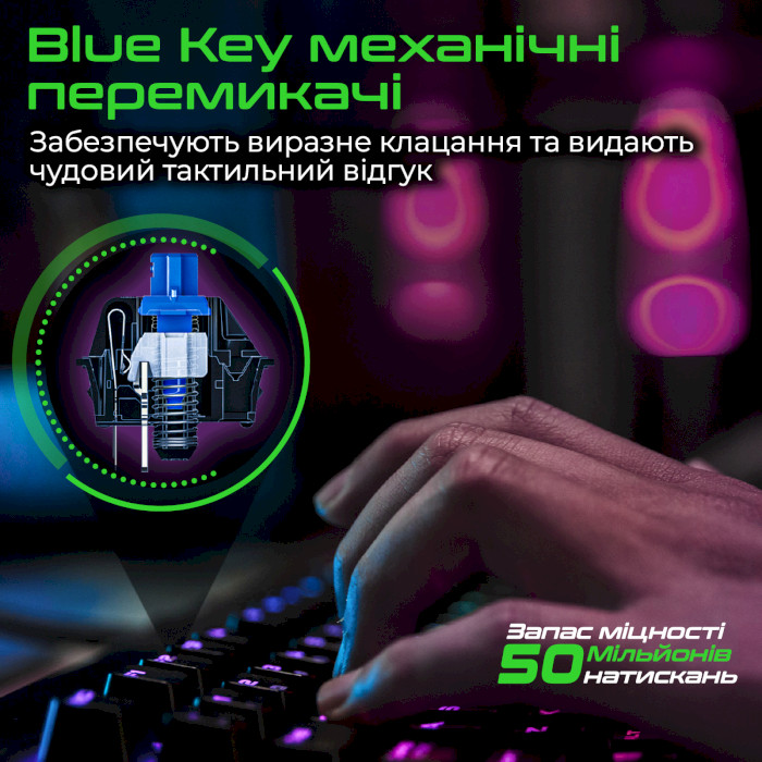 Клавиатура VERTUX Comando Blue Switch Black