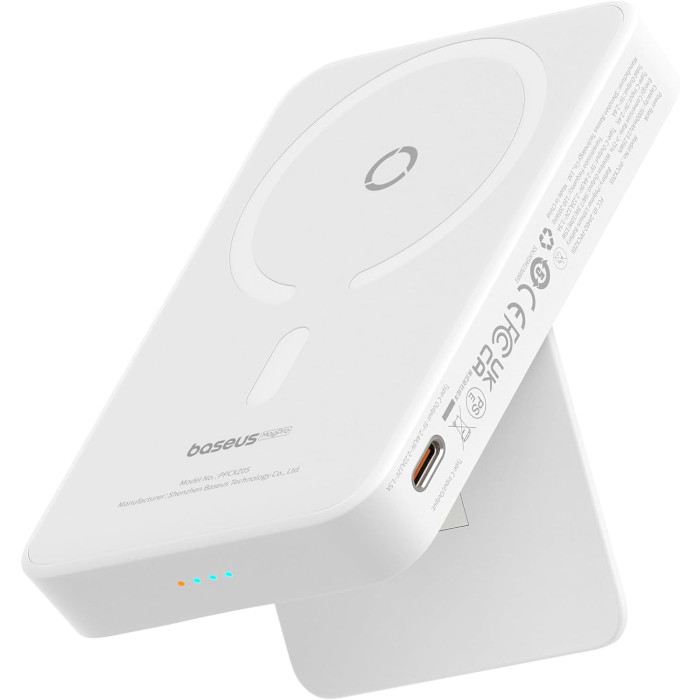 Повербанк MagSafe BASEUS MagPro Magnetic Bracket 2-in-1 Wireless Charger and Phone Holder 20W 5000mAh White (P10064100222-00)