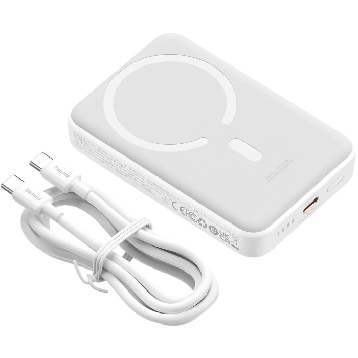 Повербанк MagSafe BASEUS Magnetic Mini Wireless Fast Charge Power Bank 30W 10000mAh White (P10022105212-01 (PPCX110002\PPCXM1030))