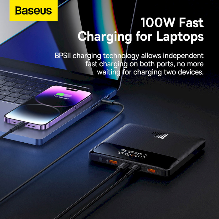 Повербанк BASEUS Blade Power Digital Display Fast Charging Power Bank HD Edition 100W 20000mAh (PPBL000101)