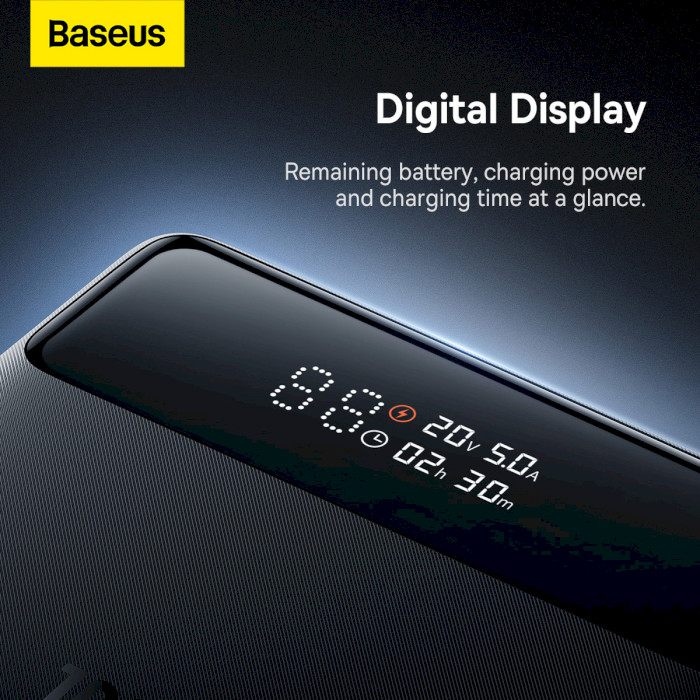 Повербанк BASEUS Blade Power Digital Display Fast Charging Power Bank HD Edition 100W 20000mAh (PPBL000101)