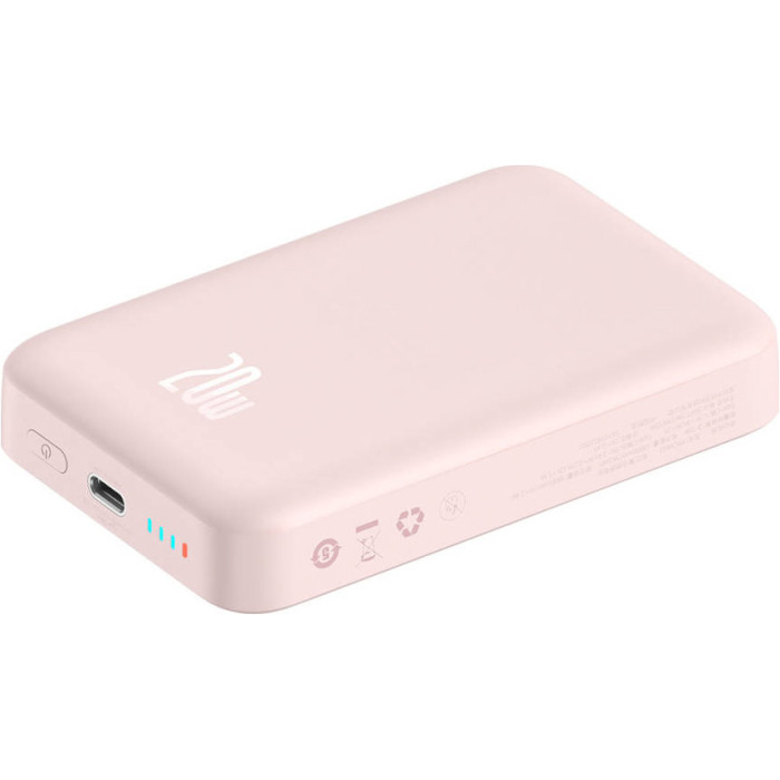 Повербанк MagSafe BASEUS Magnetic Mini Wireless Fast Charge Power Bank 20W 10000mAh Pink (P10022100412-00/PPCX030004)