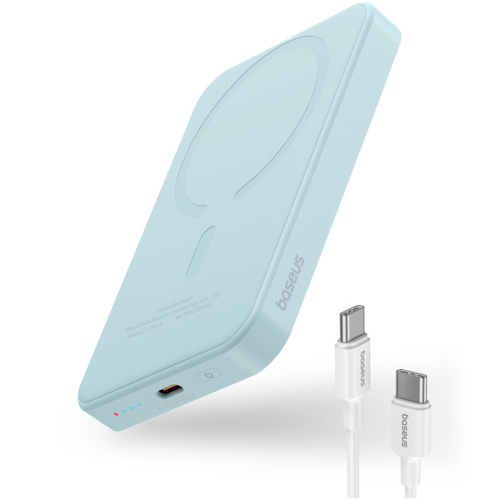 Повербанк MagSafe BASEUS Magnetic Mini Wireless Fast Charge Power Bank 20W 5000mAh Blue (P10022107313-00)