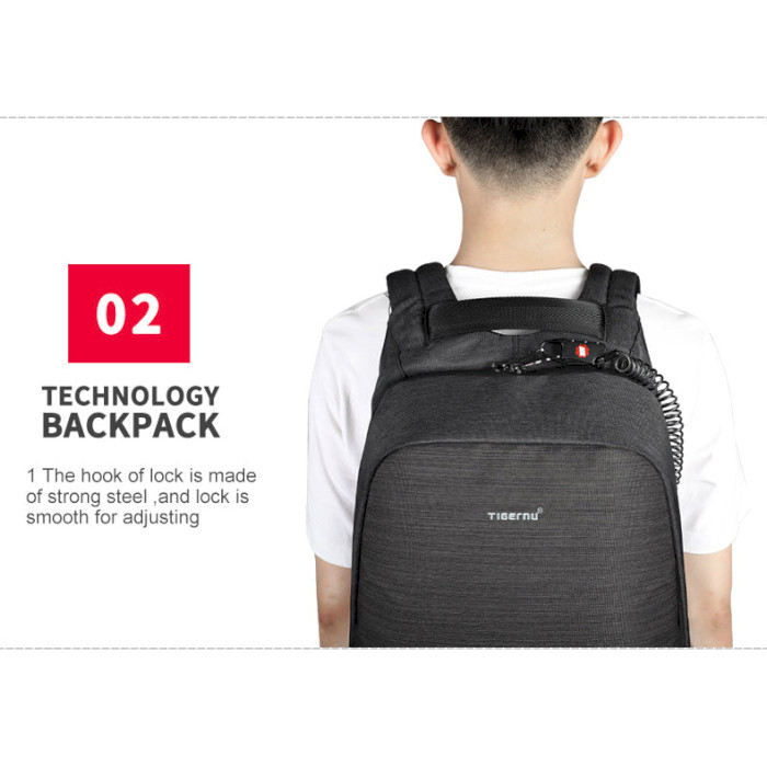 Рюкзак TIGERNU T-B3351 Black/Gray