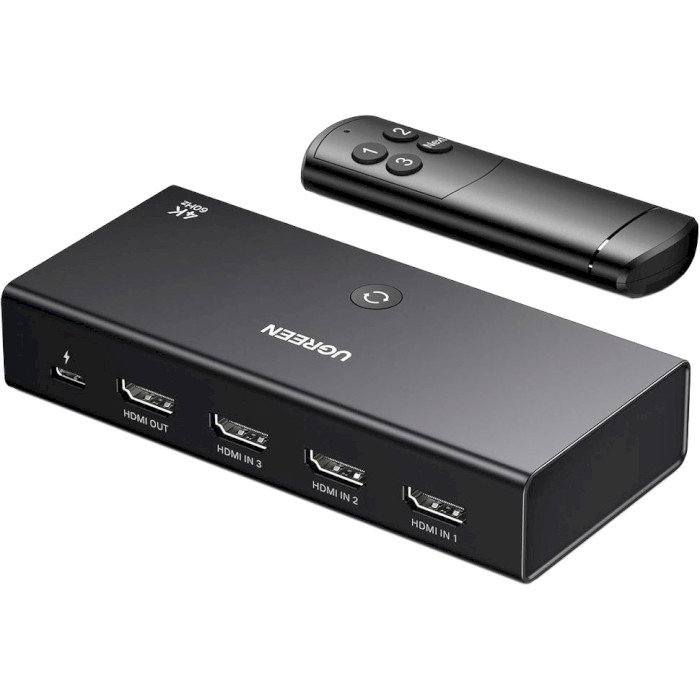 HDMI світч 3 to 1 UGREEN CM598 3-in-1 Out HDMI Switcher 4K@60Hz (15376)