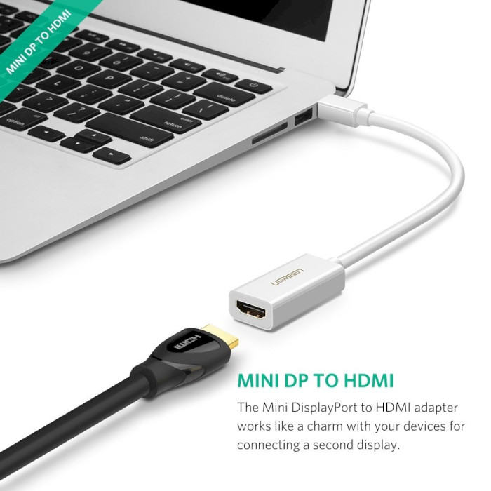 Адаптер UGREEN MD112 Male to Female Mini DisplayPort - HDMI v1.4 Black (10461)