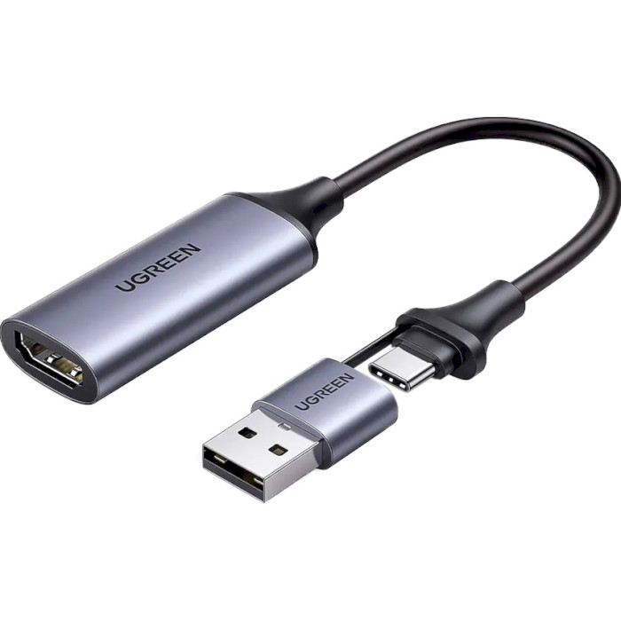 Адаптер UGREEN CM489 Video Capture Device HDMI - USB-A/USB-C Gray (40189)