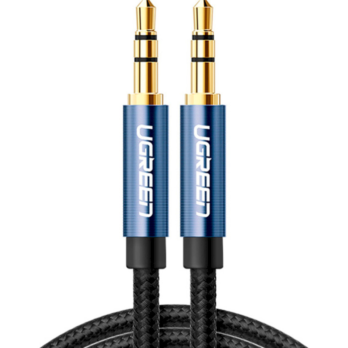 Кабель UGREEN AV112 3.5mm Male to Male Audio Cable mini-jack 3.5mm 0.5м Blue (60178)