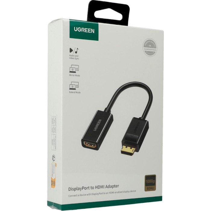 Адаптер UGREEN MM137 1080P@60Hz DisplayPort - HDMI Black (40362)