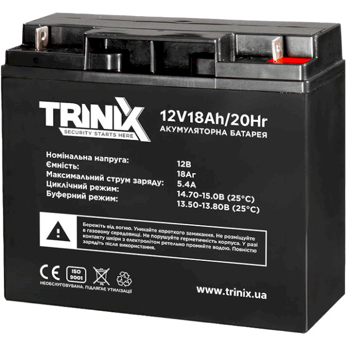 Аккумуляторная батарея TRINIX AGM 12V18Ah (12В, 18Ач) (12V18AH/20HR)