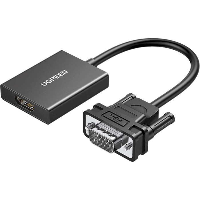 Конвертер видеосигнала UGREEN CM513 Male to Female VGA - HDMI Black (50945)