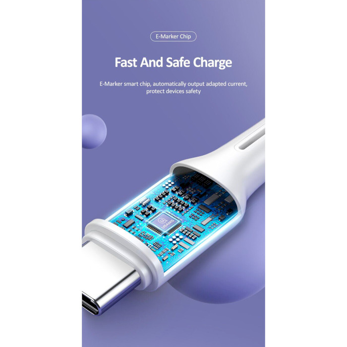 Кабель USAMS US-SJ459 U43 PD Type-C to Type-C 100W Fast Charging & Data Cable 1.2м Black (SJ459USB01)