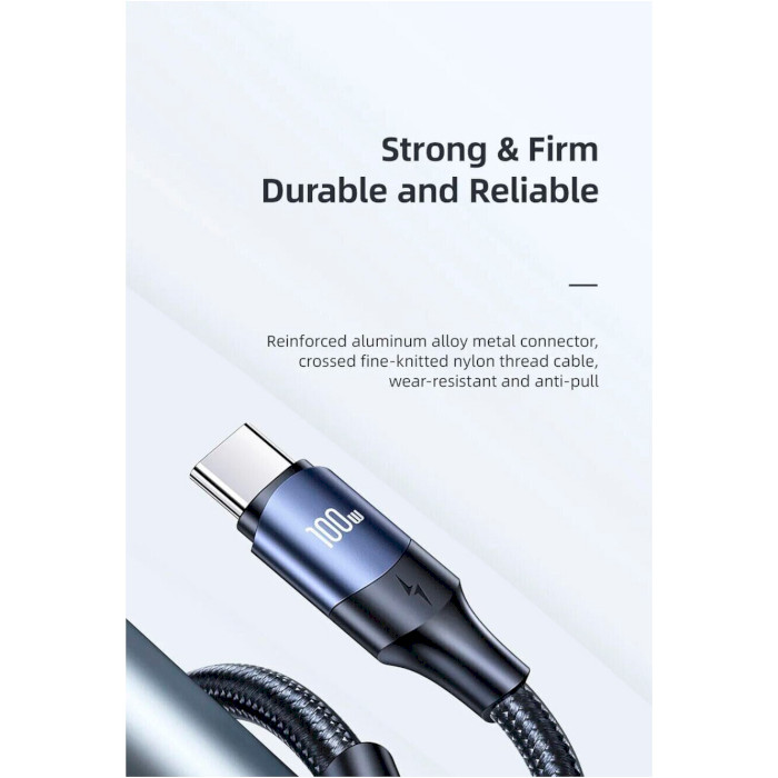 Кабель USAMS US-SJ524 U71 PD Type-C To Type-C 100W Fast Charging & Data Cable 1.2м Black (SJ524USB01)