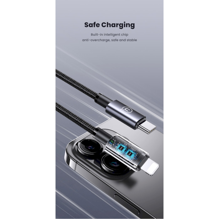 Кабель USAMS US-SJ679 Sufeng Type-C To Lightning 30W Aluminum Alloy Fast Charging & Data Cable 0.25м Tarnish (SJ679USB01)