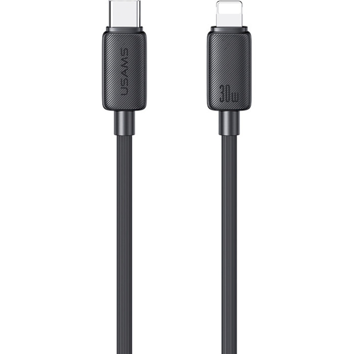 Кабель USAMS US-SJ692 KY 30W Striped Type-C To Lightning Data Cable 1м Black (SJ692USB01)