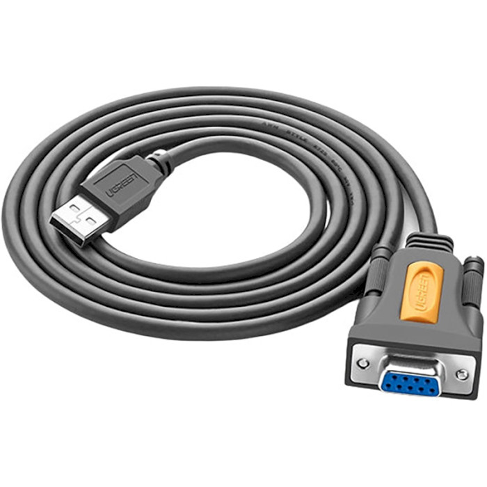 Кабель UGREEN CR104 USB to DB9 RS-232 Female Adapter Cable 1.5м Black (20201)