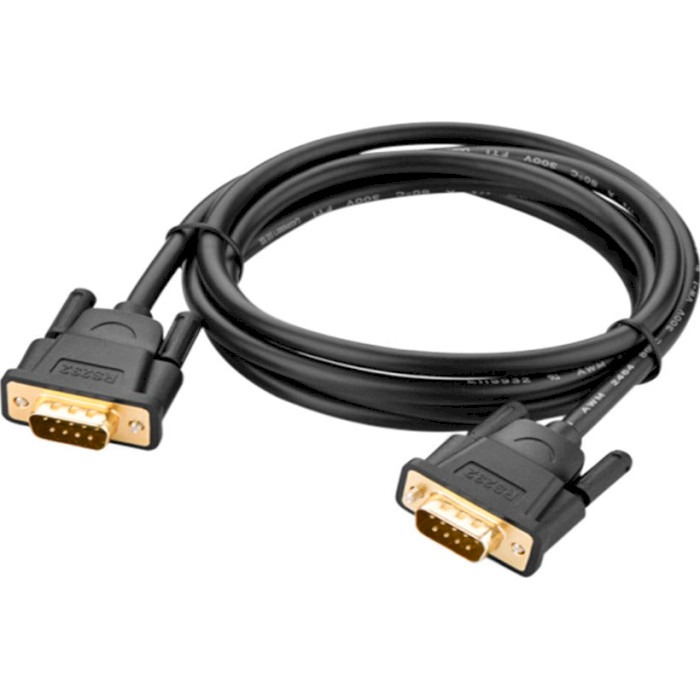 Кабель UGREEN DB101 DB9 RS232 Adapter Male to Male Cable 1.5м Black (20153)