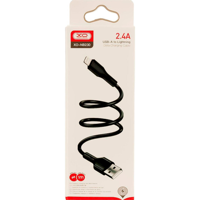 Кабель XO NB230 USB-A to Lightning 1м Black