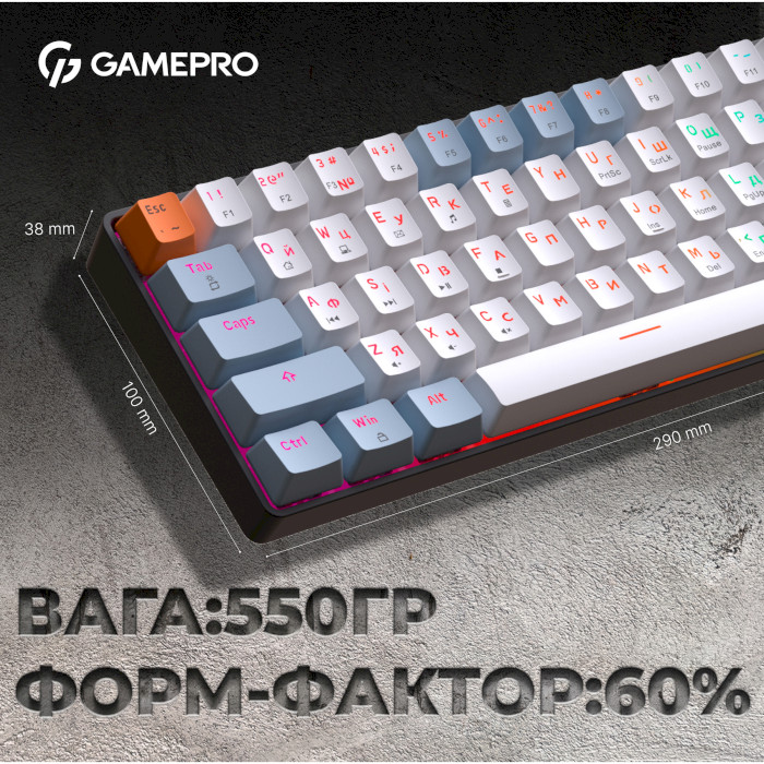 Клавиатура GAMEPRO MK130 Outemu Red Hot-Swap Switch Black