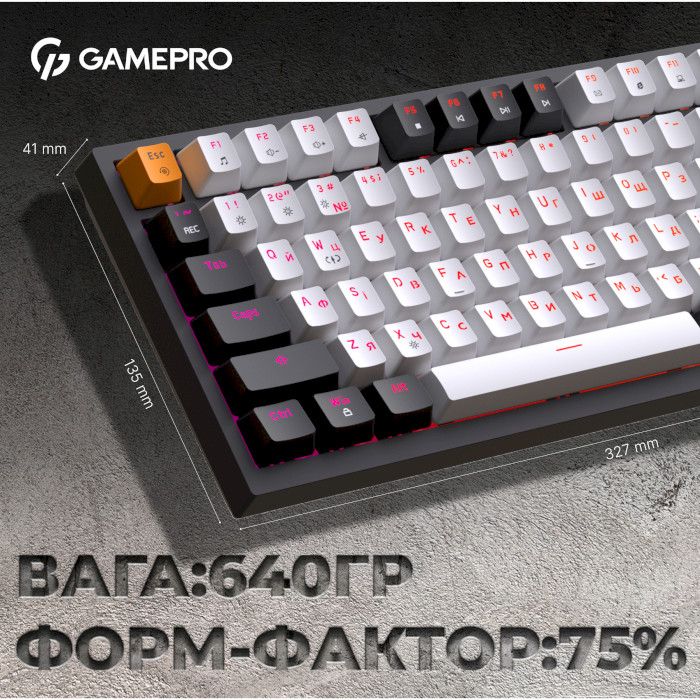 Клавиатура OFFICEPRO MK160 Outemu Red Hot-Swap Switch Black