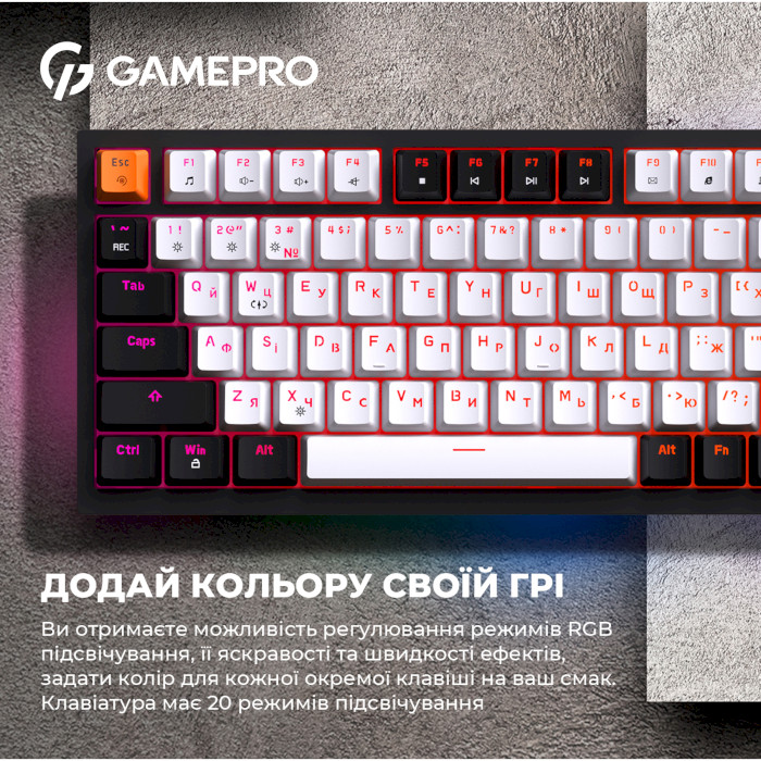 Клавіатура OFFICEPRO MK160 Outemu Red Hot-Swap Switch Black