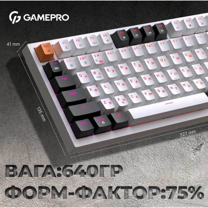 Клавиатура OFFICEPRO MK160 Outemu Red Hot-Swap Switch White