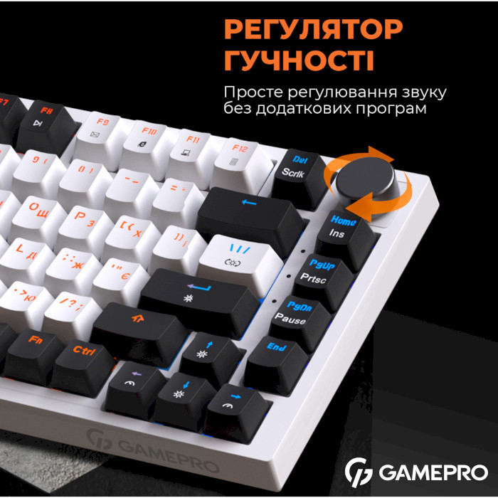 Клавіатура GAMEPRO MK160 Outemu Red Hot-Swap Switch White