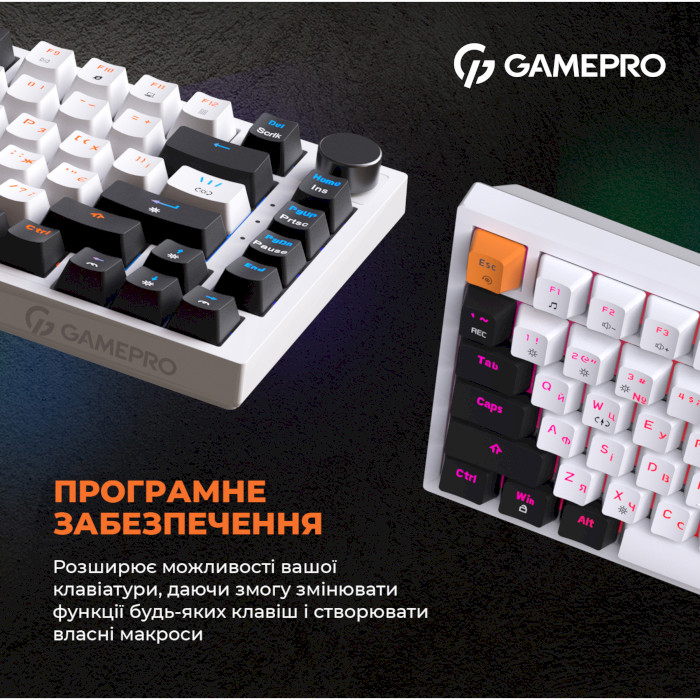 Клавиатура GAMEPRO MK160 Outemu Red Hot-Swap Switch White